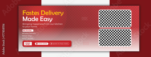 Fastest delivery made easy banner template for social media post design