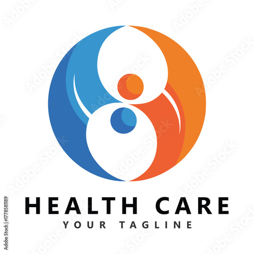 Healthy people or happy family logo world health icon vector
