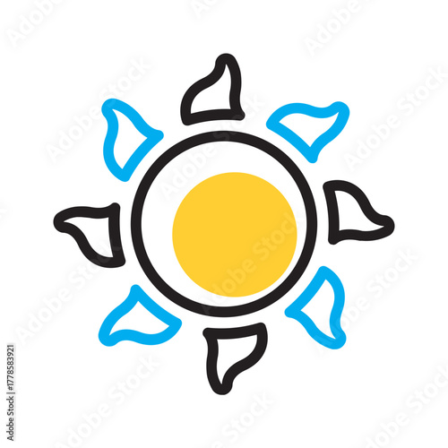 Vector multi color icon for Sun