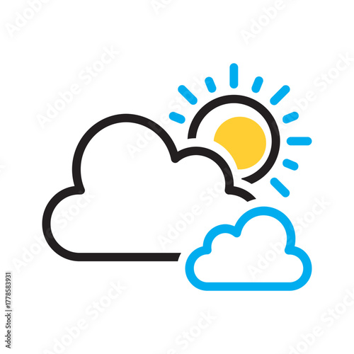 Vector multi color icon for Partly cloudy