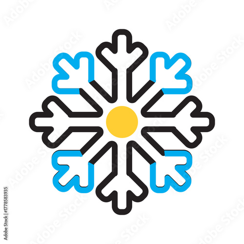 Vector multi color icon for Snowflake
