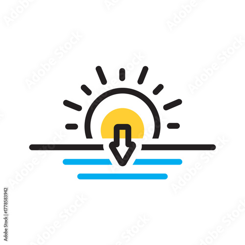 Vector multi color icon for Sunset