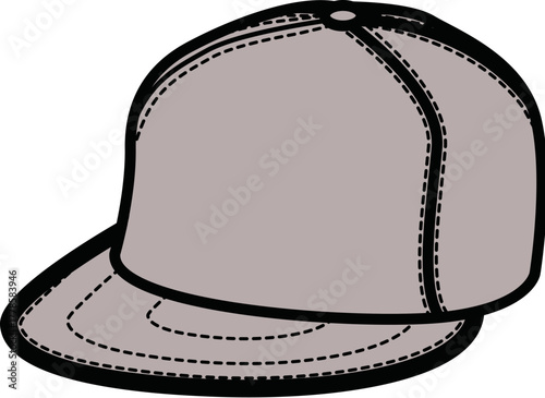 Stylish Flat Brim Cap Illustration Perfect for Fashion and Apparel Designs