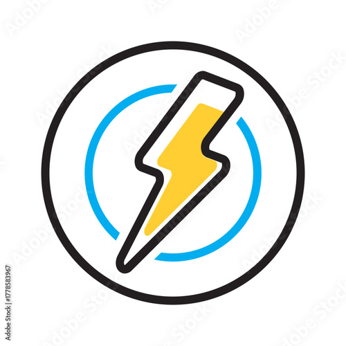 Vector multi color icon for Thunderstorm