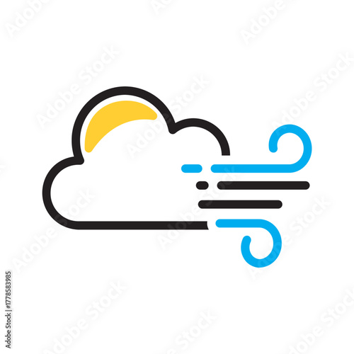 Vector multi color icon for Wind
