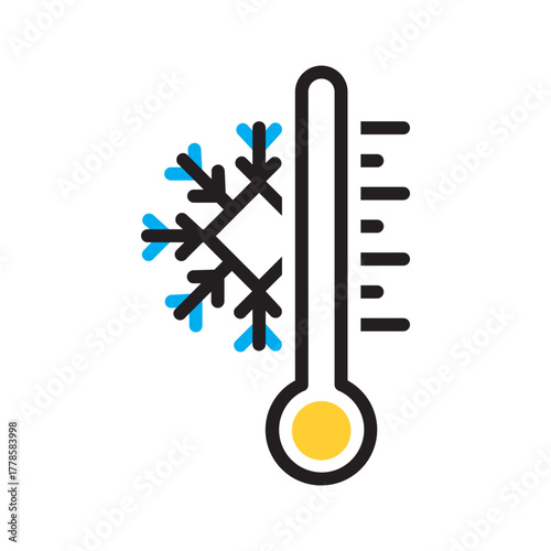 Vector multi color icon for Cold temperature