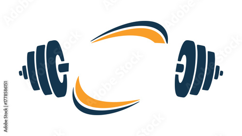 Fitness gym barbell weight icon