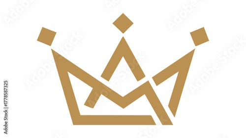 Stylized geometric golden crown
