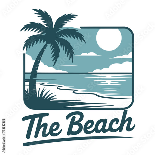 The beach tropical summer logo