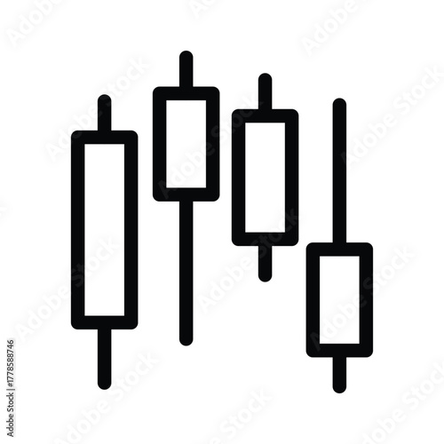 Chart candlestick outline icon vector design good for web or mobile app