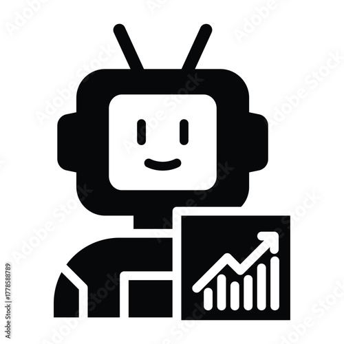 trading bot solid icon vector design good for web or mobile app