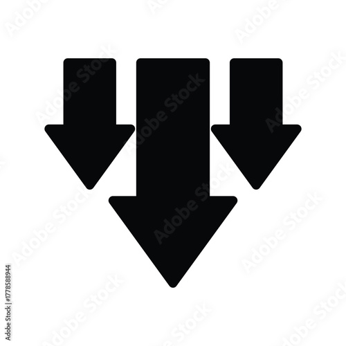 down arrow decrease symbol solid icon vector design good for web or mobile app