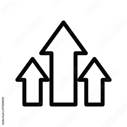 up arrow raise symbol outline icon vector design good for web or mobile app
