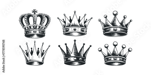 Six Royal Crowns Ornate Headwear Collection