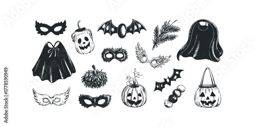 Set of Halloween Icons and Symbols