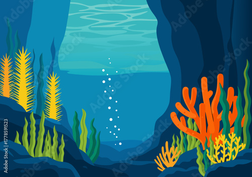 Underwater World A Vibrant Depiction of Coral Reefs and Aquatic Life in a Natural Habitat