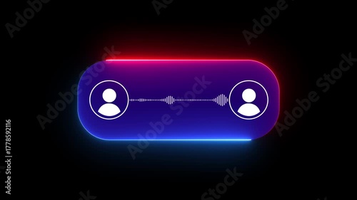 Animated Voice Caller Wave Icon Animation for Mobile App UI, Customer Support Hotline, Female Assistant Notification Alert, Modern Communication Design, Call Center Service Interface