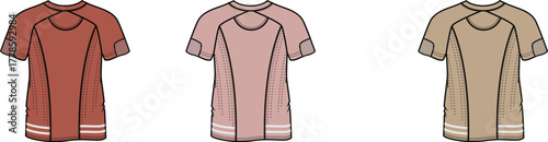 Three T-Shirts in Different Earth Tone Colors Apparel Design