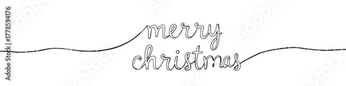 a simple line drawing of merry christmas in cursive font.