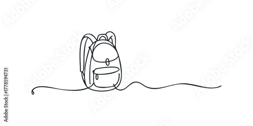 Continuous Line Drawing of a Backpack