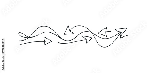 Wavy line arrow direction changes