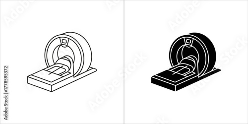 Magnetic resonance imaging scanner icon in vector format