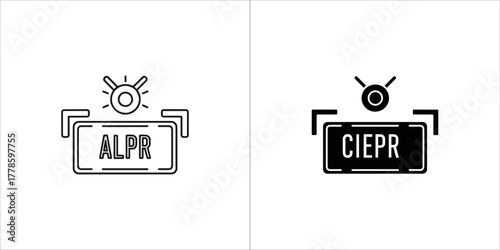 Icon of automatic license plate recognition