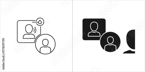 Icon of video conference with multiple participants