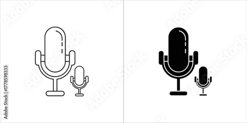 Two microphones of different sizes vector icon