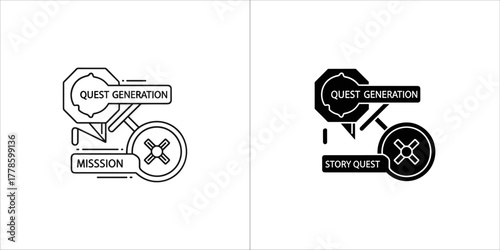 Quest generation icon for game development process