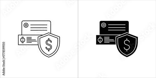 Financial protection icon for business security