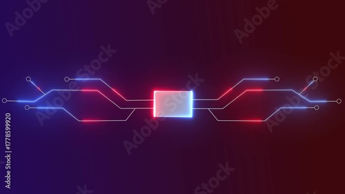 Glowing Neon Circuit Board Icon Animation for Futuristic Tech Branding, Digital Interface Design, Cyber Visual Effects and Modern Motion Graphics