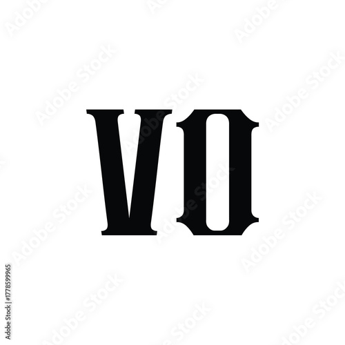 VO monogram logo design letter text name symbol monochrome logotype alphabet character simple logo