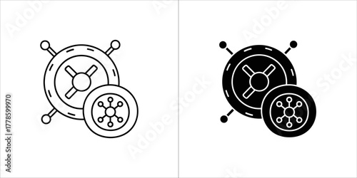 Two overlapping safe icon in vector format