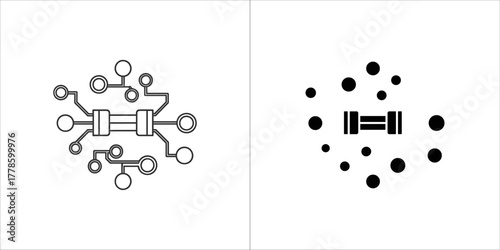 Illustration of a resistor in black and white