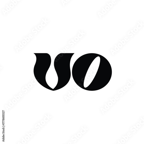 VO monogram logo design letter text name symbol monochrome logotype alphabet character simple logo