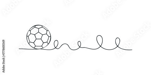 Abstract Football Ball Trail Line Art