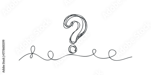 Hand Drawn Question Mark Line Graphic