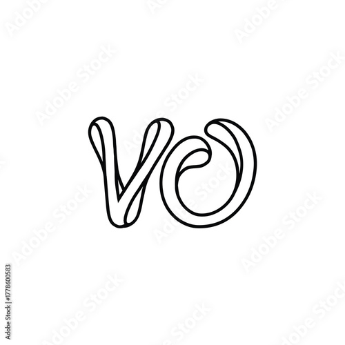 VO monogram logo design letter text name symbol monochrome logotype alphabet character simple logo