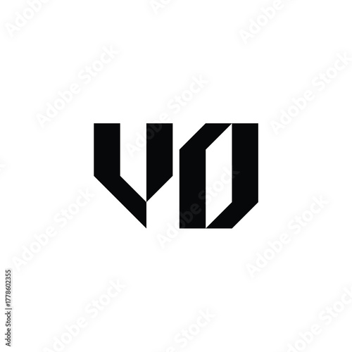 VO monogram logo design letter text name symbol monochrome logotype alphabet character simple logo