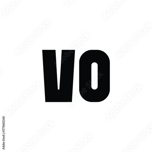 VO monogram logo design letter text name symbol monochrome logotype alphabet character simple logo