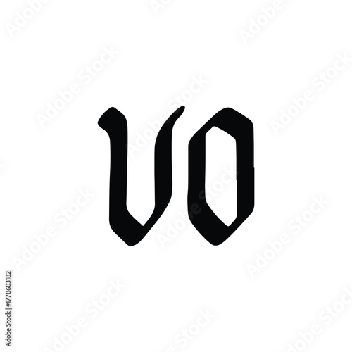 VO monogram logo design letter text name symbol monochrome logotype alphabet character simple logo