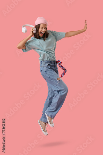 Happy young woman with head...