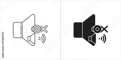 Speaker mute icon in vector format