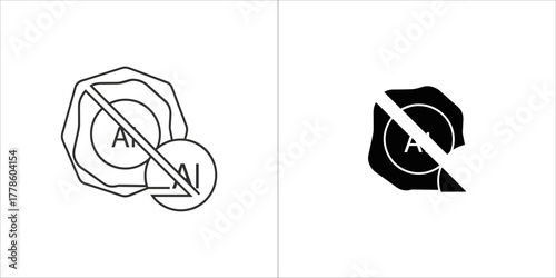 No ai generated content icon for design needs