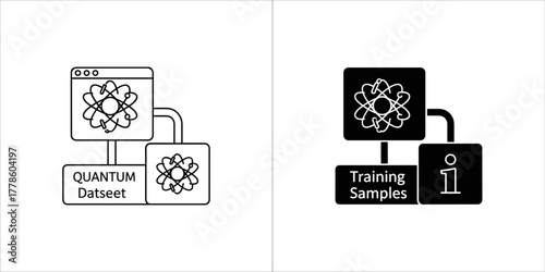 Quantum dataset training sample icon in vector