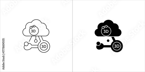 3d cloud storage icon