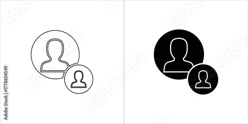 Add friend icon, line and solid style design