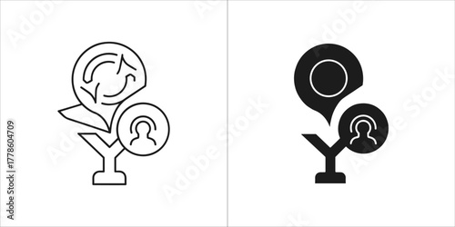 Sustainable development and growth icon