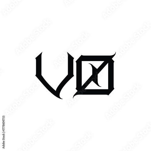 VO monogram logo design letter text name symbol monochrome logotype alphabet character simple logo